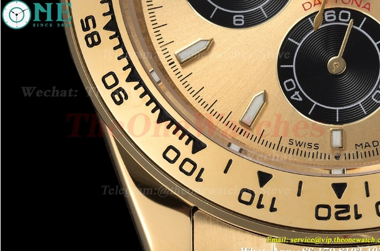 GDF A3836 Daytona 40mm Black Gold YG YG 0129